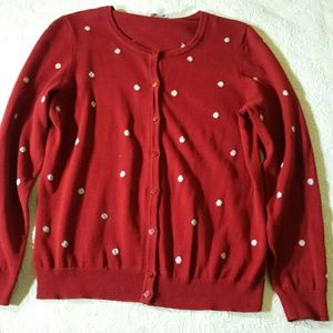 Talbots Buttond down red sweater